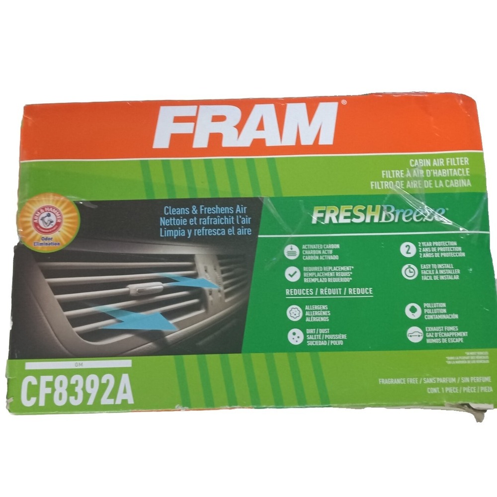 Fram Freshbreeze Cabin Air Filter‎ CF8392A For GM 11" x 7.5" [New in Taped Box]